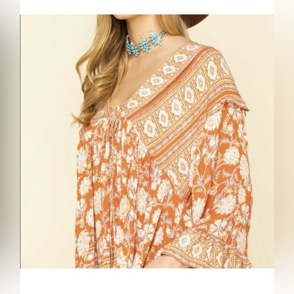 Free People Moonlight Dance Tunic Coral Combo - Picture 1 of 10